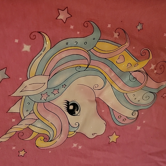 Kids Glitter Unicorn Graphic Tshirt, The Children's Place, Size 5T - Picture 2 of 3